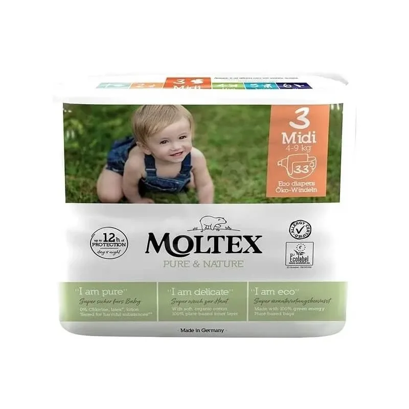 Moltex Pure&amp;nature - mărimea 3 midi (4-9 kg) 33 de scutece — preț și oferte