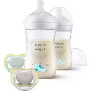 Avent Natural Response – set pentru primele mese: 2 biberoane + 2 suzete 0-6 luni