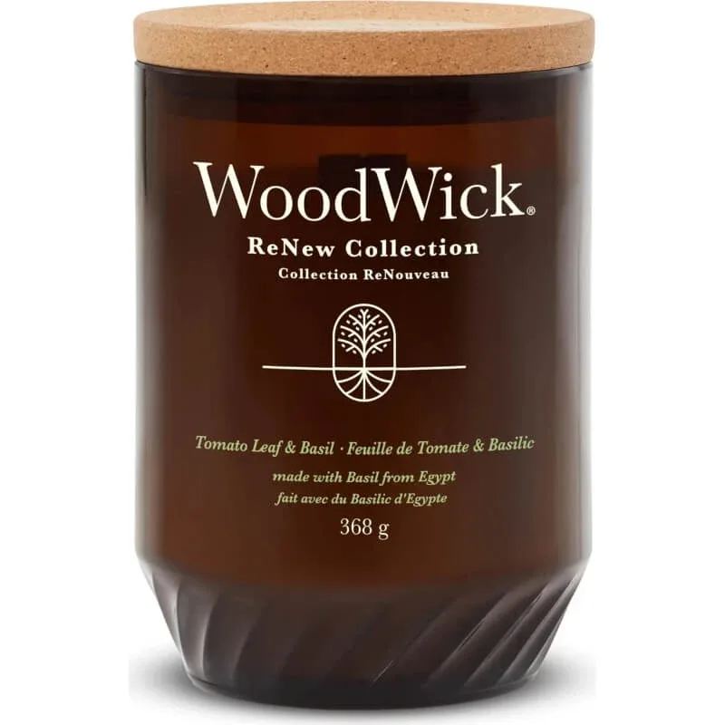 Woodwick Tomato leaf &amp; basil – lumânare parfumată mare, 368 g — preț și oferte