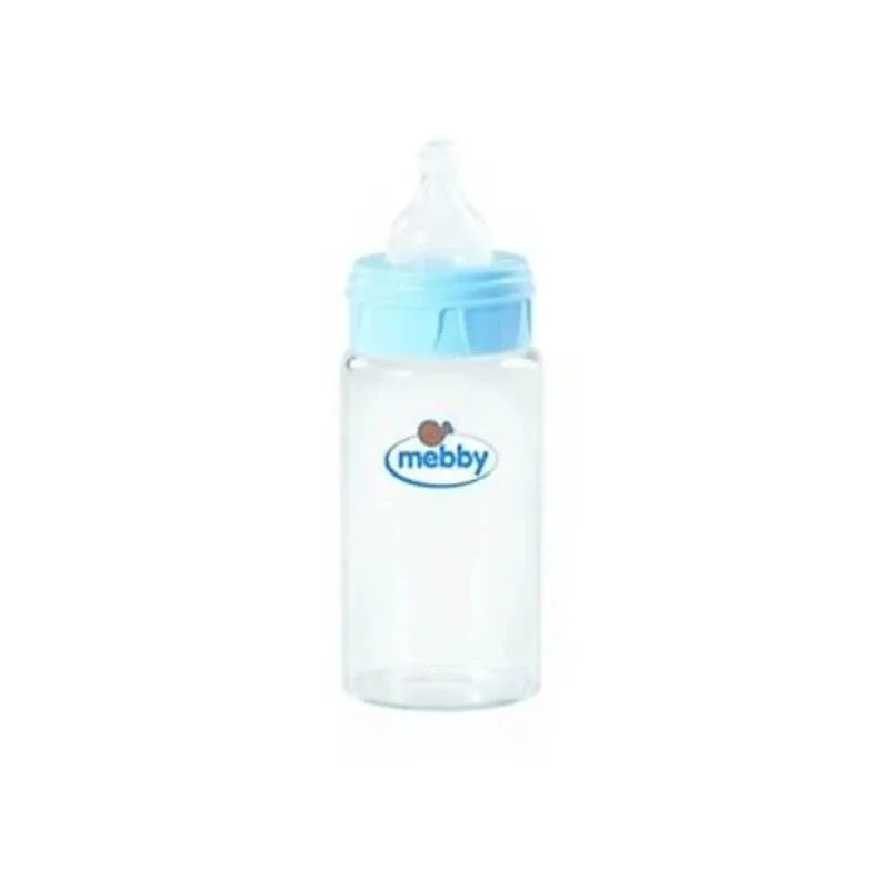 Mebby Biberon din sticlă, 270 ml, albastru (ambalaj deteriorat) — preț și oferte