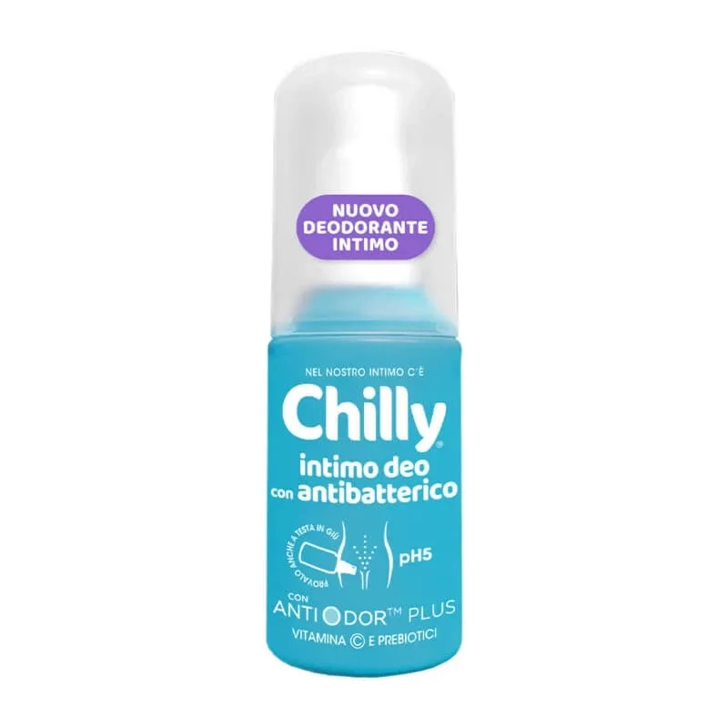 Chilly – deodorant intim antibacterian cu pH 5, cu vitamine și prebiotice, 50 ml — preț și oferte