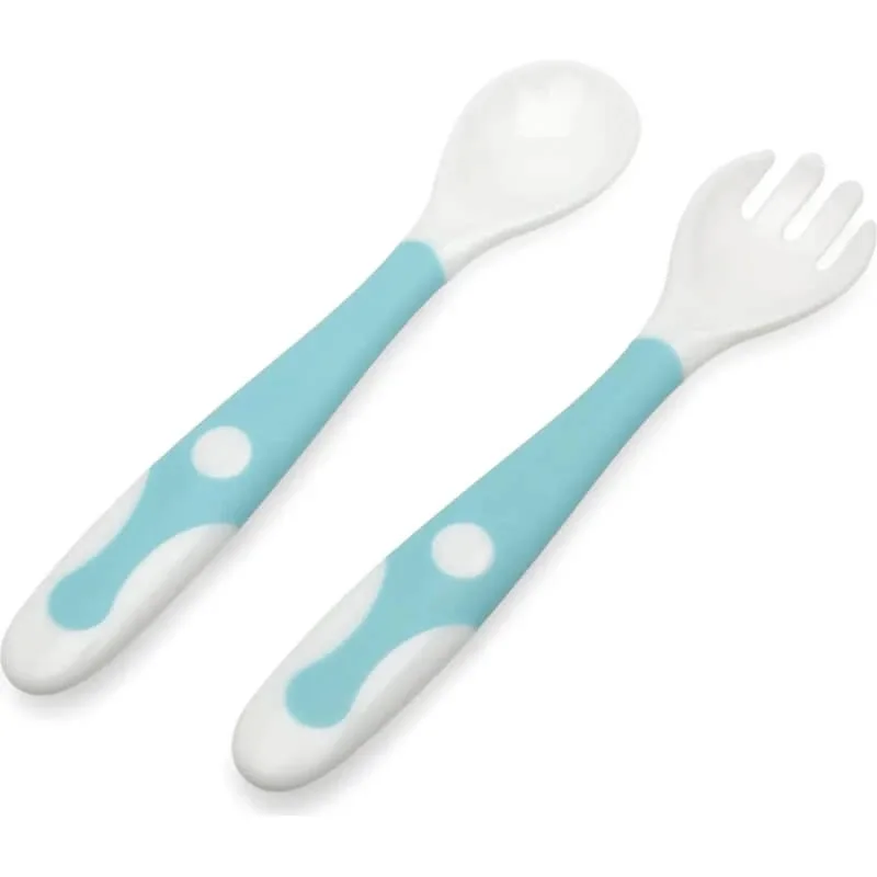 Kiokids Set de tacâmuri de călătorie pentru copii de la 4 luni în sus – culoare albastru deschis — preț și oferte