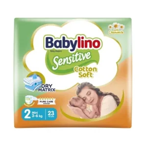 Babylino Sensitive - cotton soft, 23 de scutece, mărimea 2 mini, 3-6 kg