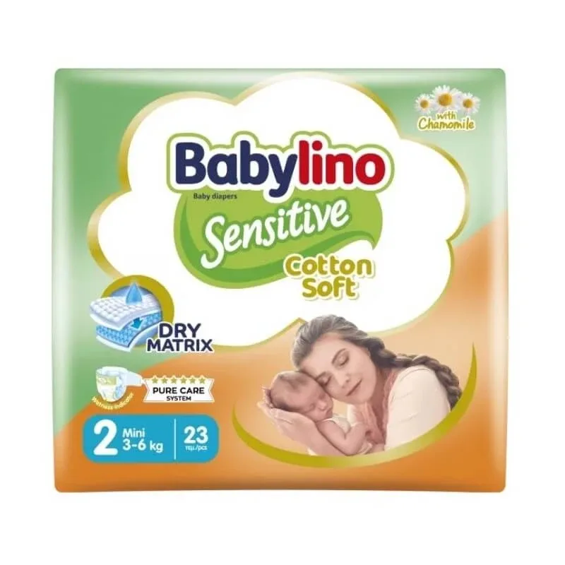 Babylino Sensitive - cotton soft, 23 de scutece, mărimea 2 mini, 3-6 kg — preț și oferte