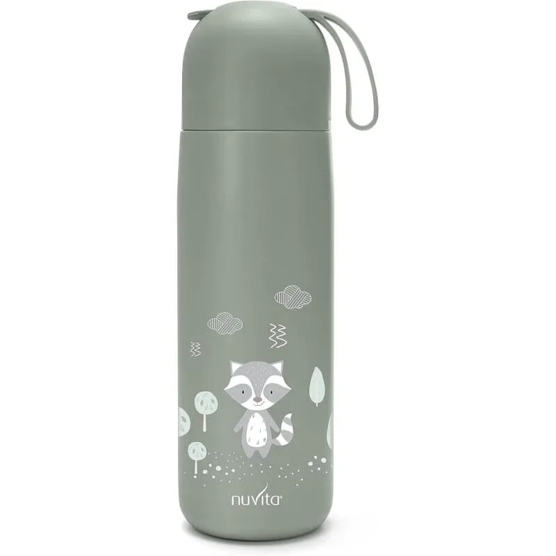 Nuvita Thermos – sticlă termică cu mâner reglabil din silicon, verde salvie, 400 ml — preț și oferte