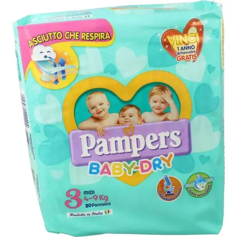 Pampers Baby-Dry 3 Midi 4-9 kg  20 de scutece — preț și oferte