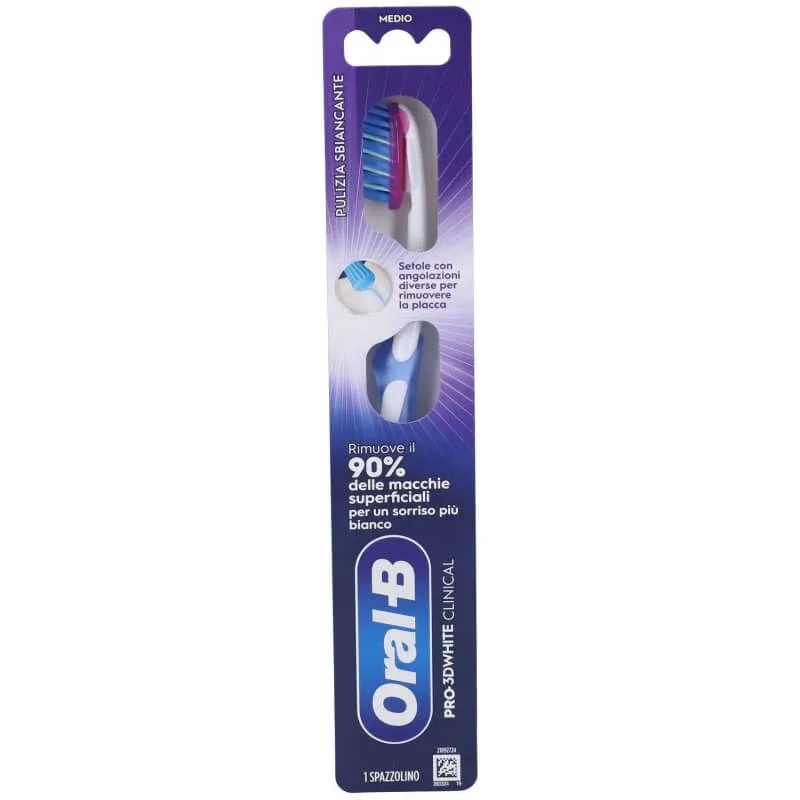 Oral-B Pro-3D White Clinical – periuță de dinți cu acțiune de albire, cu peri de duritate medie — preț și oferte