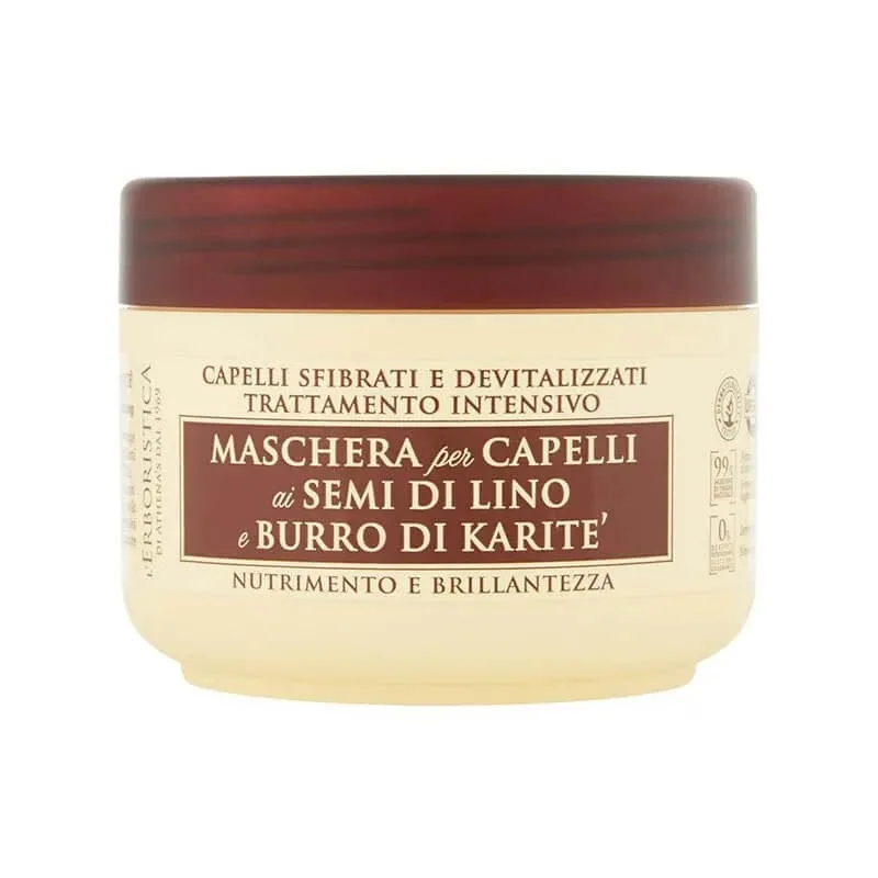 Produse pe bază de plante: semințe de in și unt de karité – mască pentru părul fragilizat și lipsit de vitalitate, 200 ml — preț și oferte