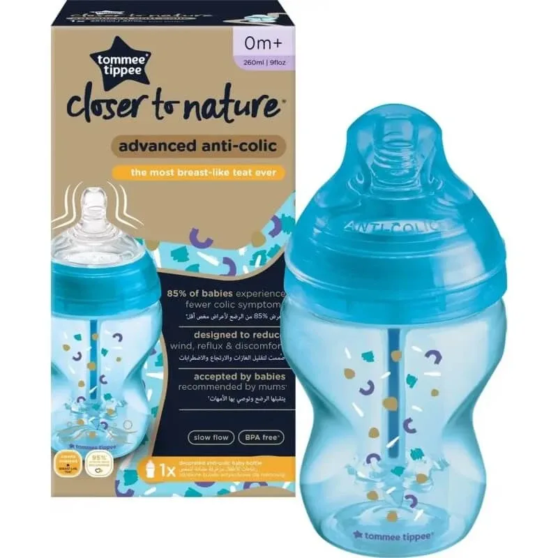 Tommee Tippee Anti-colici avansat – biberon de 260 ml – elefant albastru — preț și oferte