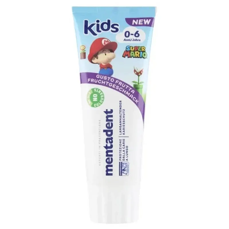 Mentadent Kids – pastă de dinți cu fluor pentru copii cu vârsta între 0 și 6 ani — preț și oferte