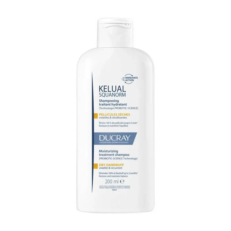 Ducray Kelual Squanorm – șampon tratant hidratant pentru mătreața uscată, 200 ml — preț și oferte