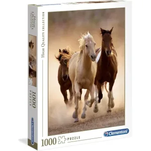 Puzzle Clementoni „Running horses” pentru adulți, de 1000 de piese