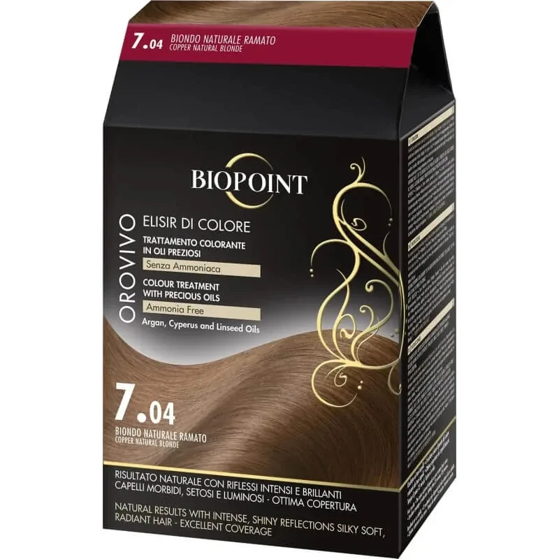 Biopoint Orovivo elixir de culoare – vopsire permanentă 7.04 blond natural cu nuanțe arămii — preț și oferte