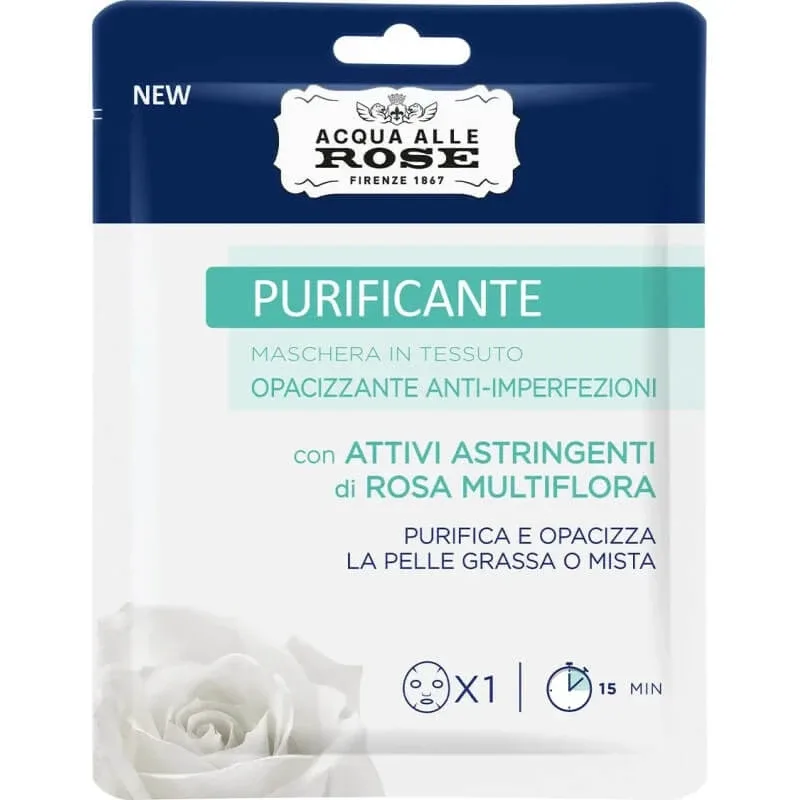 Apă de trandafiri purificatoare – mască facială din țesătură cu efect matifiant și anti-imperfecțiuni — preț și oferte