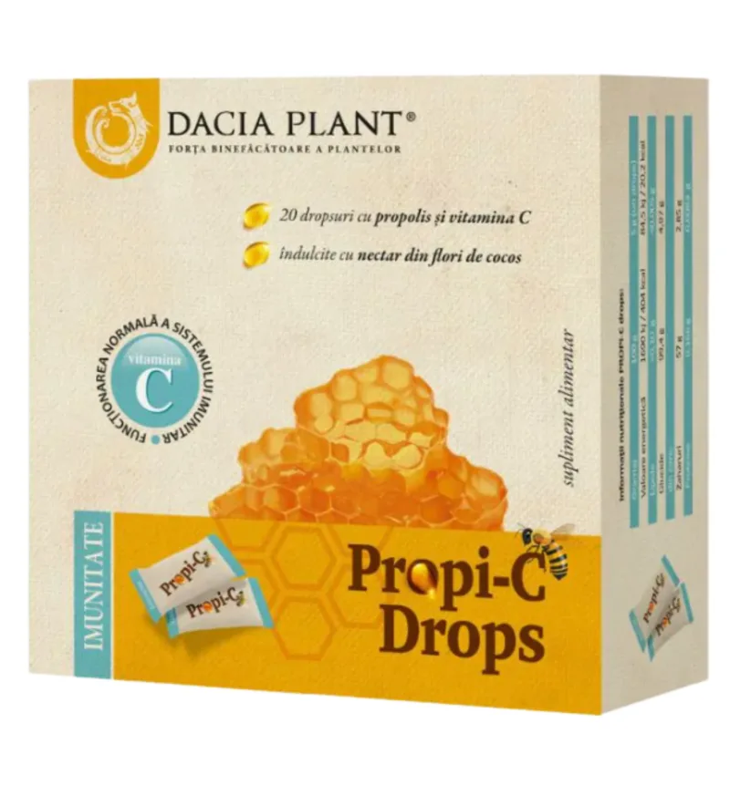 Propi-C drops, Dacia Plant | 100 g (20 dropsuri fara zahar) — preț și oferte