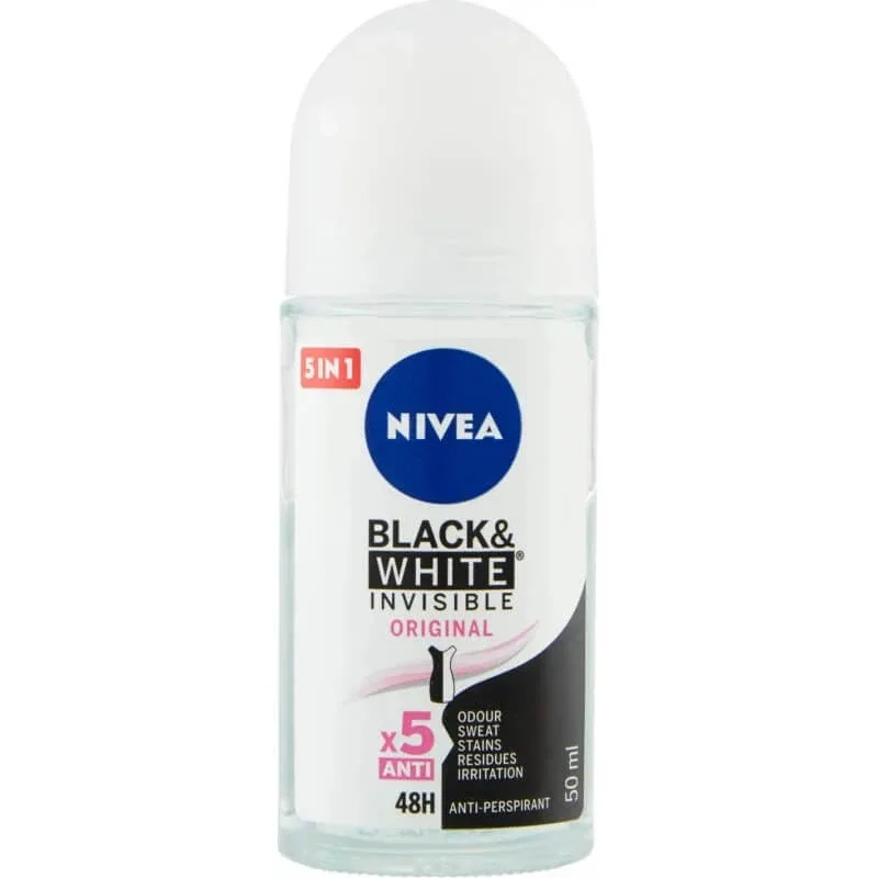 Nivea invisible for black &amp; white original - deodorant roll-on 50 ml — preț și oferte