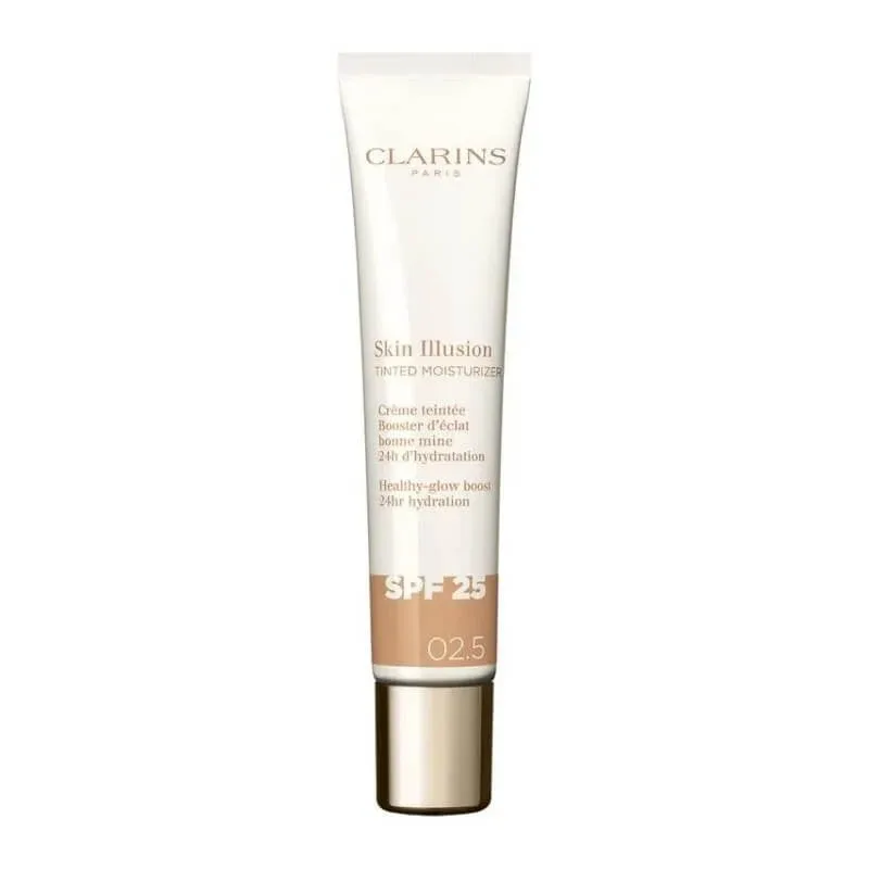 Clarins Skin Illusion Tinted Moisturizer – cremă hidratantă colorată cu SPF 25, nr. 02.5 — preț și oferte