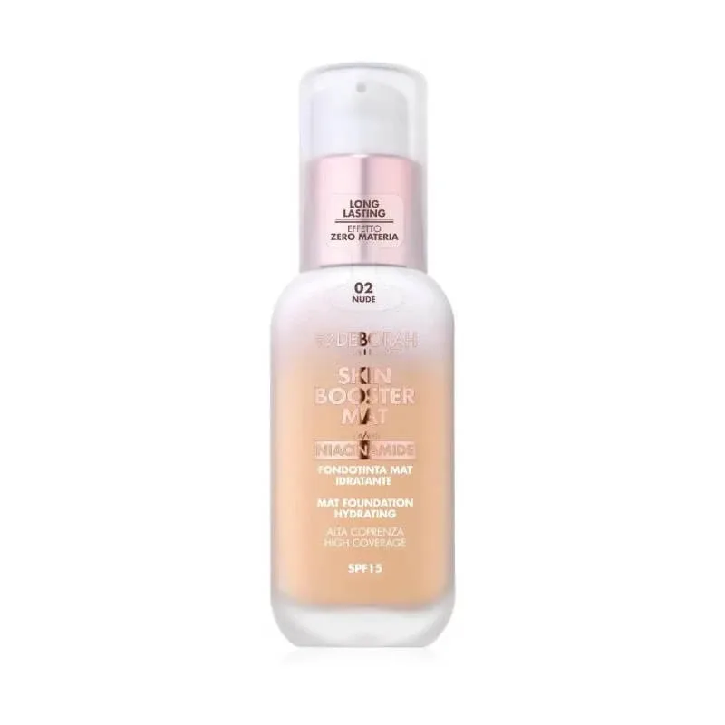 Deborah Skin Booster Mat SPF 15 – fond de ten mat hidratant – nr. 02 nude — preț și oferte