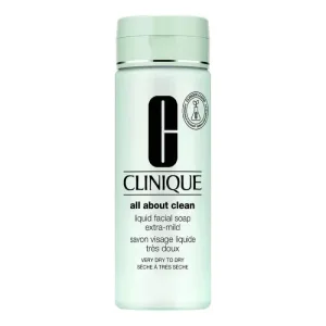 Clinique All About Clean, săpun lichid pentru față extra-delicat, 200 ml – săpun lichid pentru tenul uscat până la foarte uscat