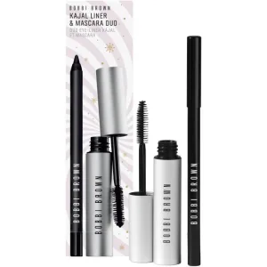 Bobbi Brown Kajal Liner &amp; Mascara Duo – creion de ochi kajal negru, rezistent la apă timp de 24 de ore + rimel negru pentru efect „smokey eye”