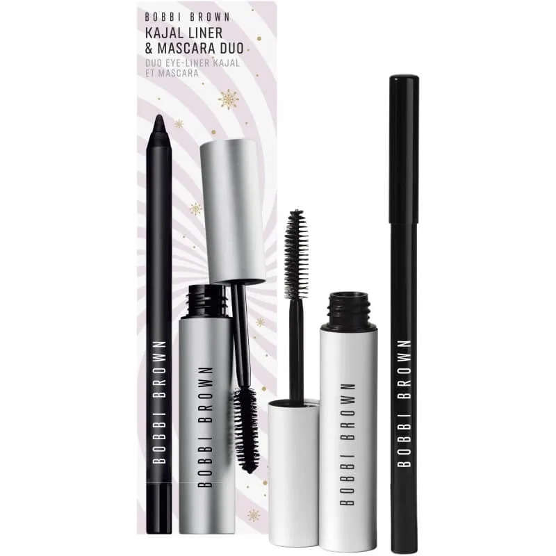 Bobbi Brown Kajal Liner &amp; Mascara Duo – creion de ochi kajal negru, rezistent la apă timp de 24 de ore + rimel negru pentru efect „smokey eye” — preț și oferte