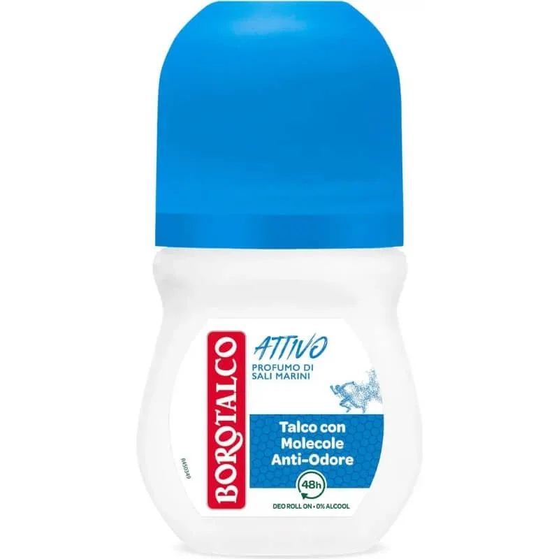 Talc activ cu aromă de săruri marine – deodorant roll-on cu eficacitate de 48 de ore, 50 ml BOROTALCO — preț și oferte