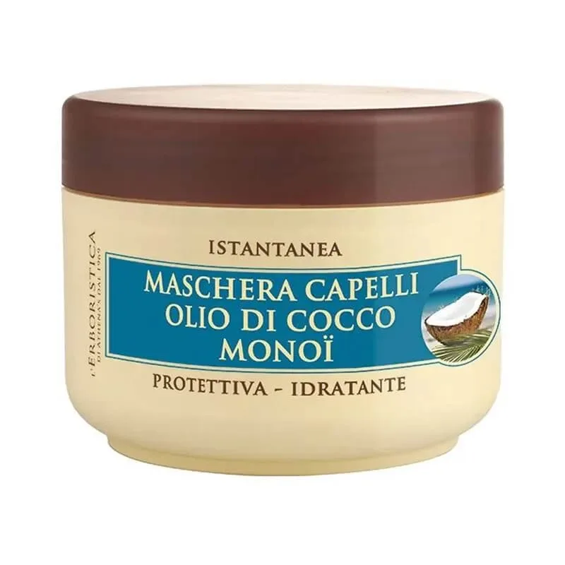 Produse pe bază de plante: Ulei de cocos și monoi – mască de păr protectoare și hidratantă, 200 ml L'Erboristica — preț și oferte