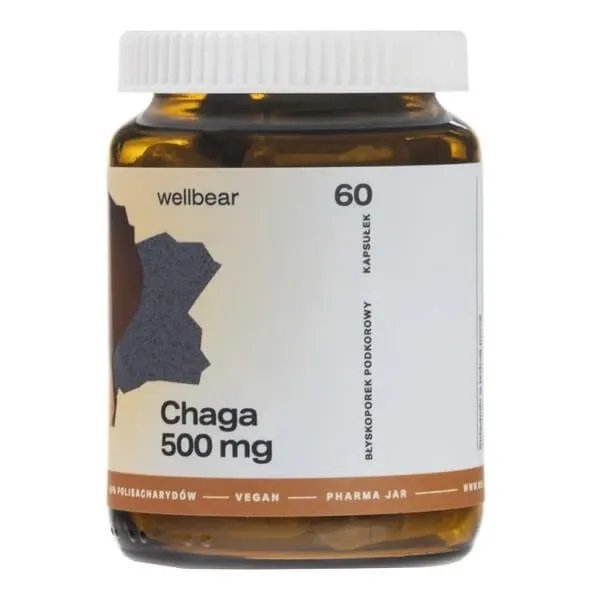 Wellbear Chaga (Inonotus obliquus) 500 mg, capsule, 60 buc. — preț și oferte