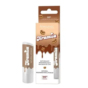 4Organic, balsam natural regenerant pentru buze, Tiramisu, 5 g