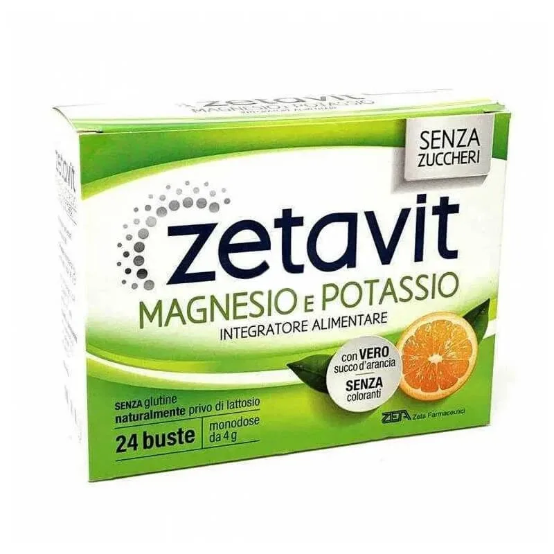 Zetavit 24 plicuri cu aromă de portocală, fără zahăr – supliment alimentar cu magneziu și potasiu — preț și oferte