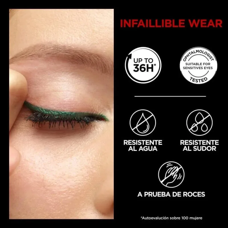 L’Oréal Paris Infaillible 36h Grip Liner – creion de ochi automat cu gel, nr. 08 verde smarald — preț și oferte