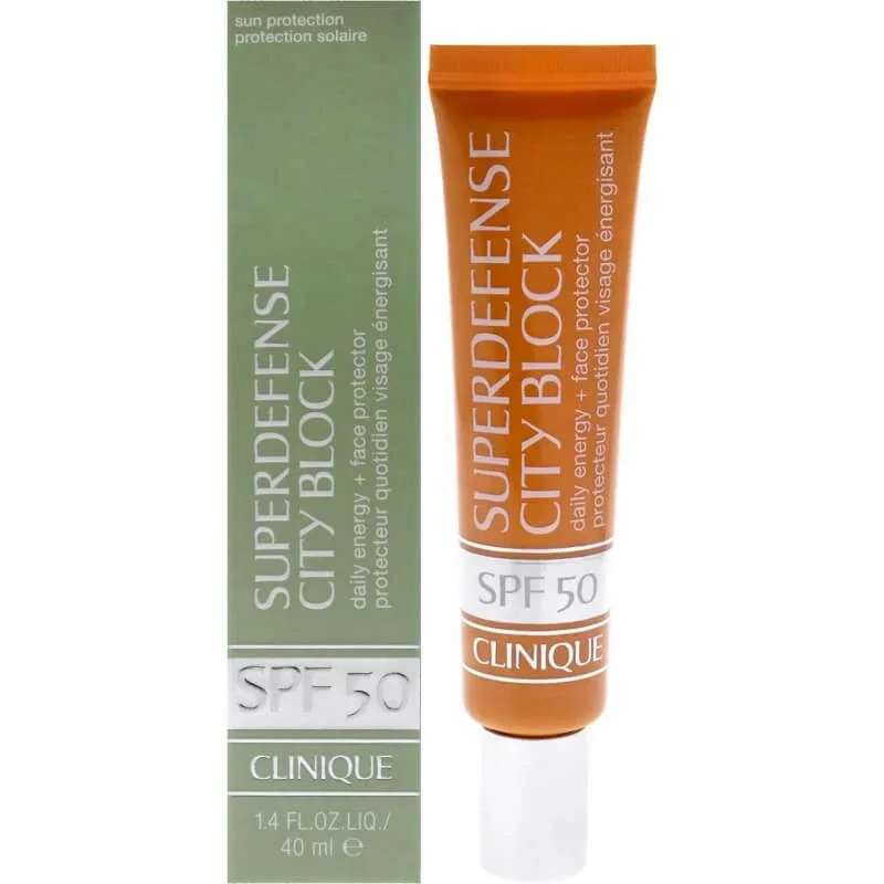 Clinique cremă de protecție solară pentru față SPF 50, fluid Superdefense City Block, protecție ridicată, 40 ml — preț și oferte