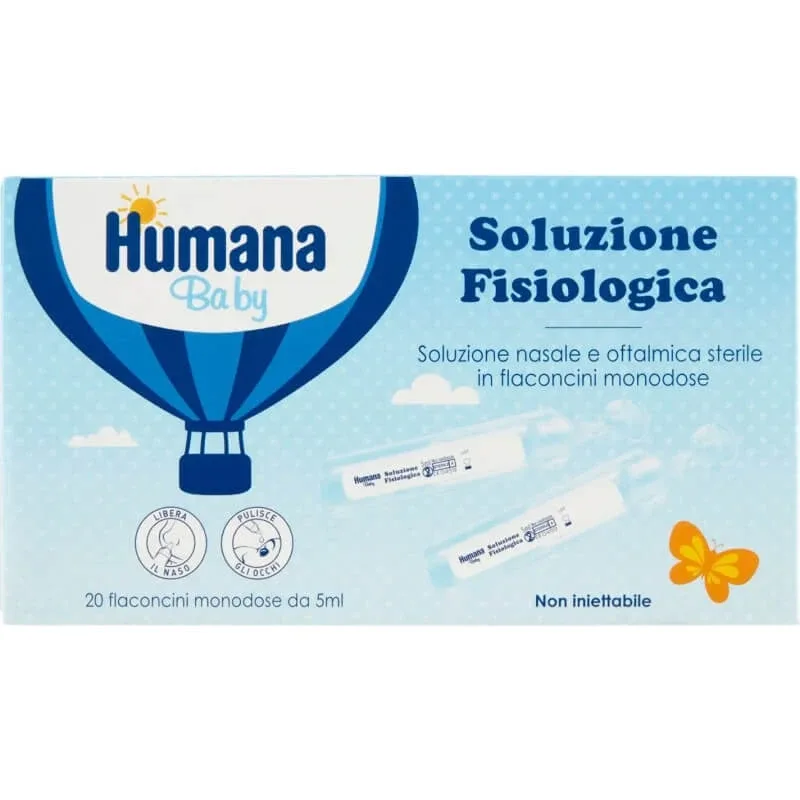 Humana soluție fiziologică – pentru igiena nasului și a ochilor, 20 de flacoane a câte 5 ml — preț și oferte