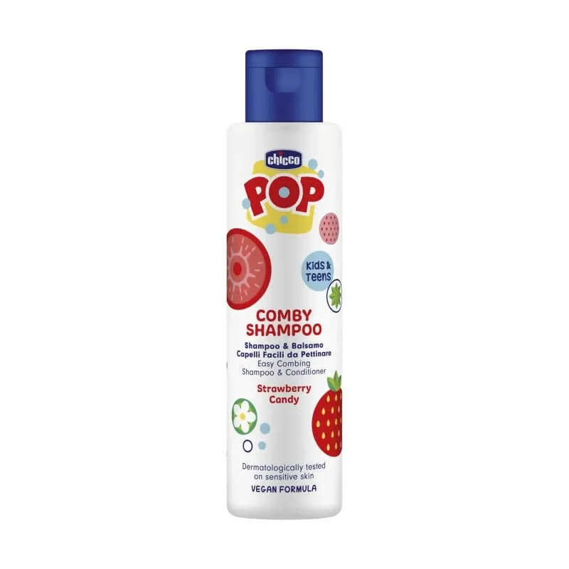 Chicco Pop Comby șampon și balsam pentru copii, aromă de căpșuni și bomboane, 250 ml — preț și oferte