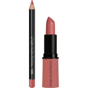 Diego dalla Palma – set pentru conturul buzelor în cutie – ruj + creion de 12 cm, nr. 505 Innocent Rose