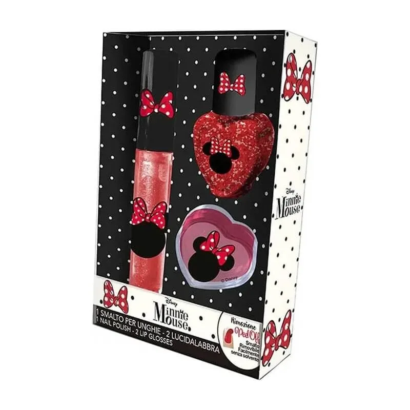 Set cosmetic Coriex Disney Minnie Mouse – 1 lac de unghii + 2 luciu de buze — preț și oferte