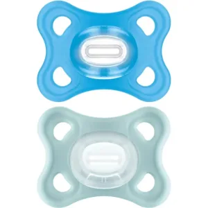Mam Comfort 2-6 luni - 2 suzete din silicon - albastru deschis/neutru