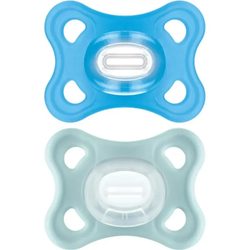 Mam Comfort 2-6 luni - 2 suzete din silicon - albastru deschis/neutru — preț și oferte