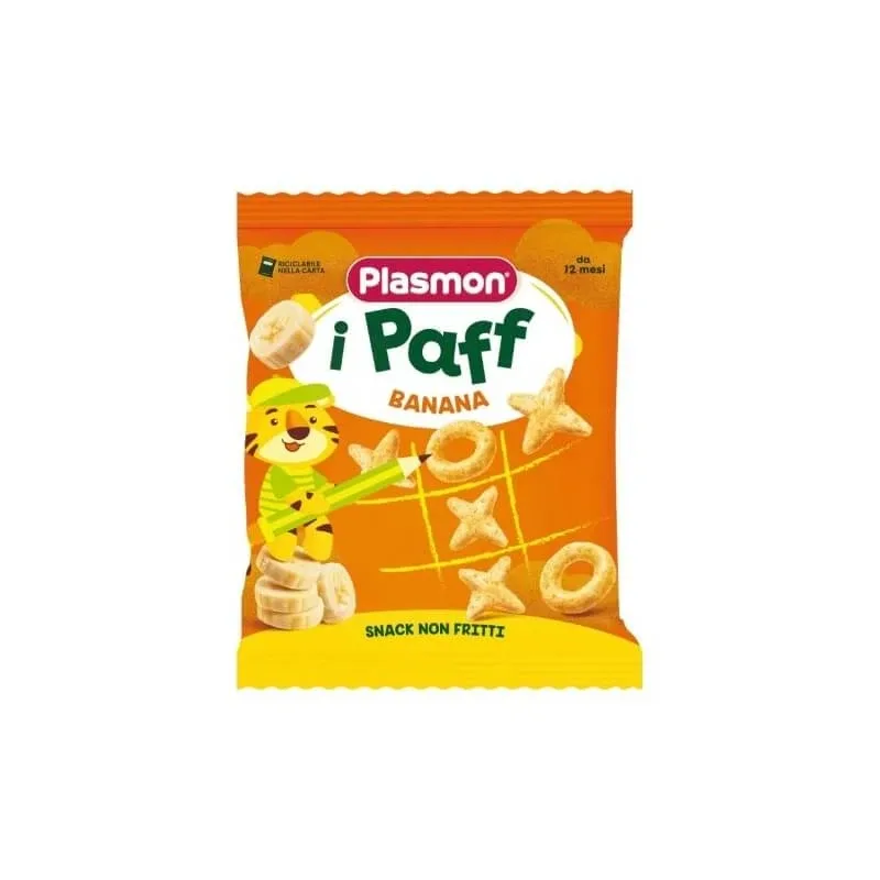 Plasmon I paff banana – gustare pentru copii de la 12 luni, nefrit, fără sare adăugată, 15 gr — preț și oferte
