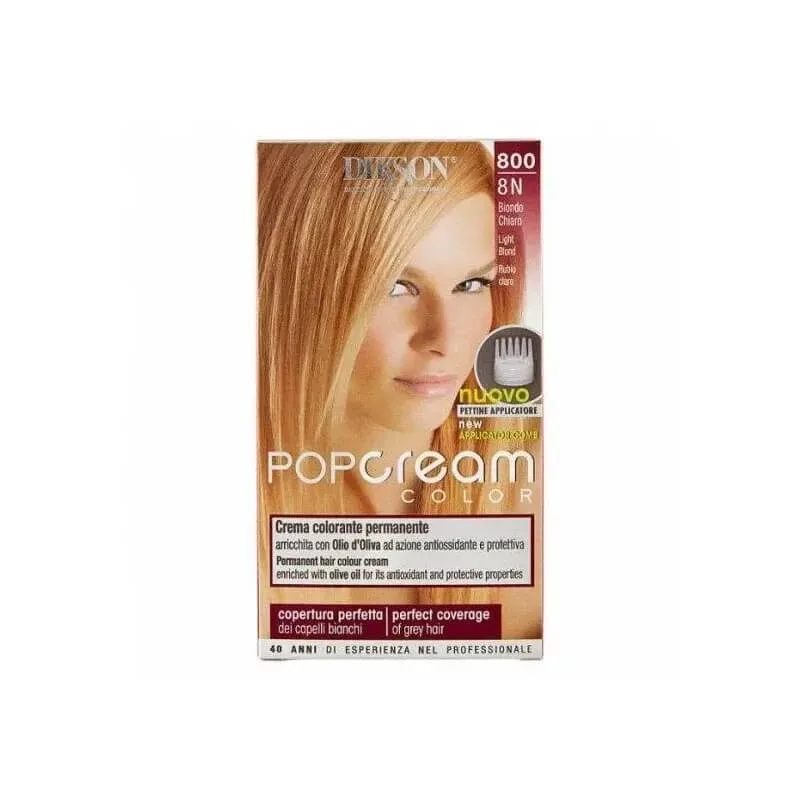 Dikson Pop cream color – cremă de vopsit permanentă nr. 800 blond deschis — preț și oferte