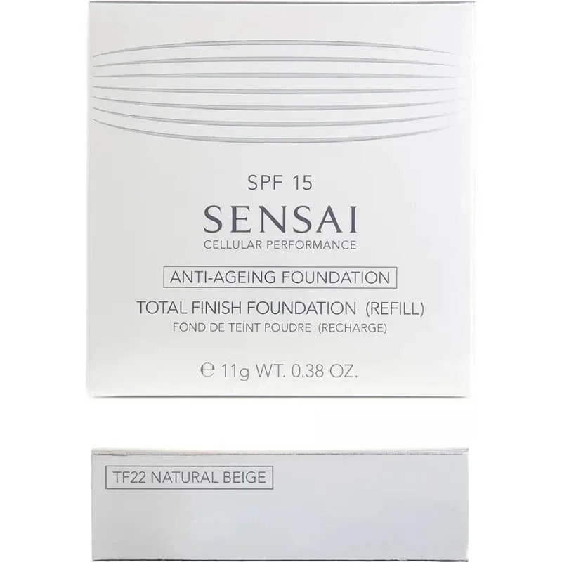 Kanebo Sensai Total Finish Foundation SPF 15 – fond de ten sub formă de pudră – rezerve nr. TF 22 Natural Beige — preț și oferte