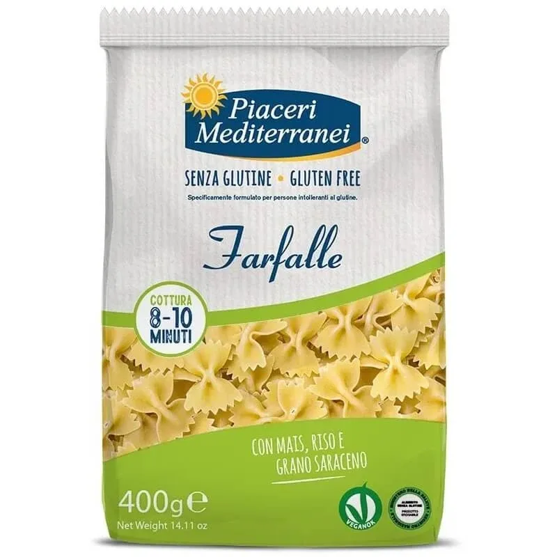 Plăceri mediteraneene Farfalle – paste fără gluten 400 g — preț și oferte
