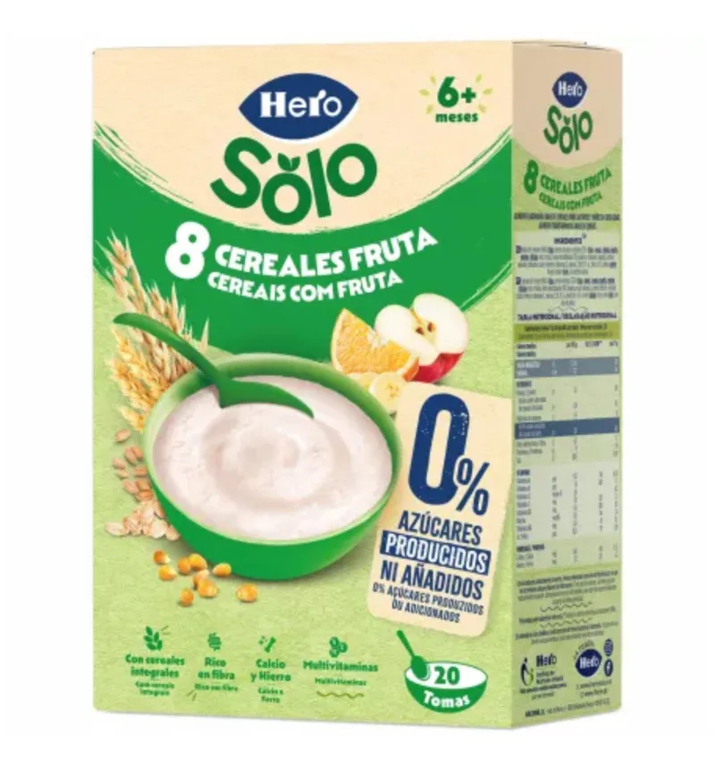Pudra instant 8 cereale cu fructe 6+ luni, Hero | 340 g — preț și oferte