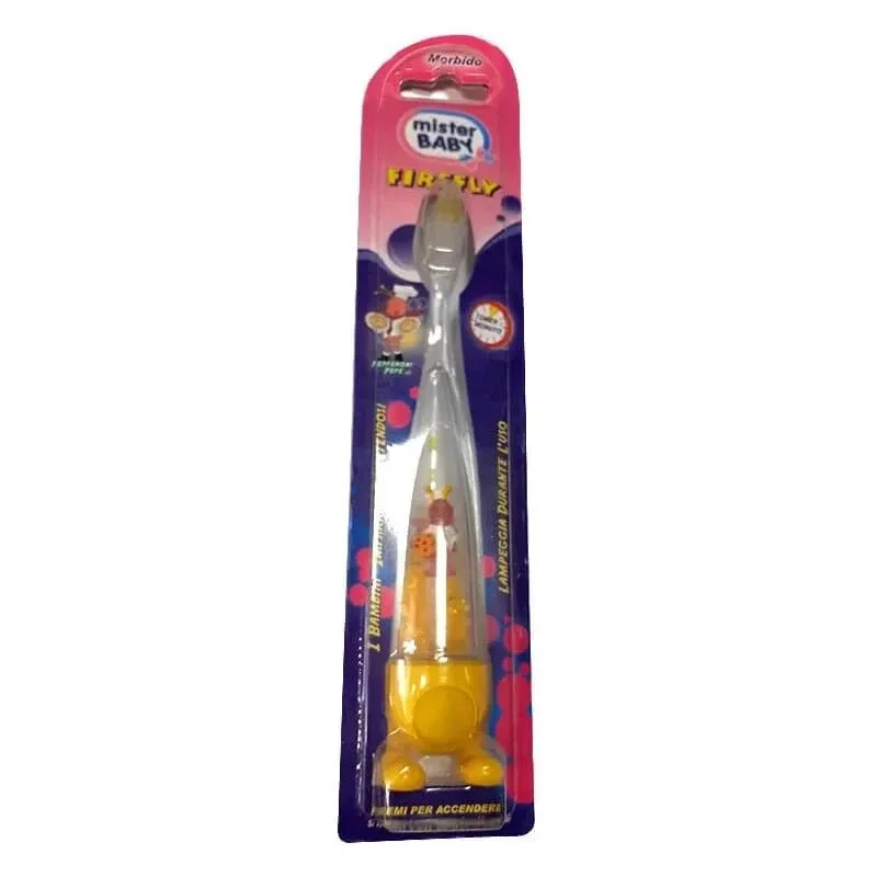 Mister Baby Firefly – periuță de dinți moale, luminoasă, cu aromă de ardei iute și piper — preț și oferte