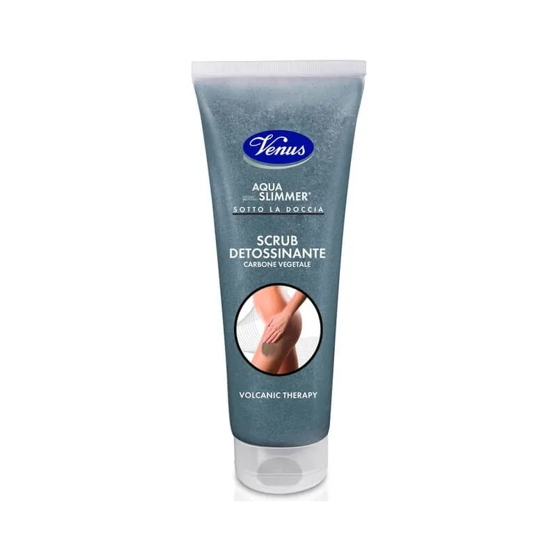 Venus Aqua Slimmer pentru duș – exfoliant detoxifiant cu cărbune vegetal și microgranule vulcanice, 250 ml — preț și oferte