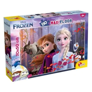 Lisciani Disney Frozen – puzzle maxi de 150 de piese pentru podea, cu partea din spate de colorat