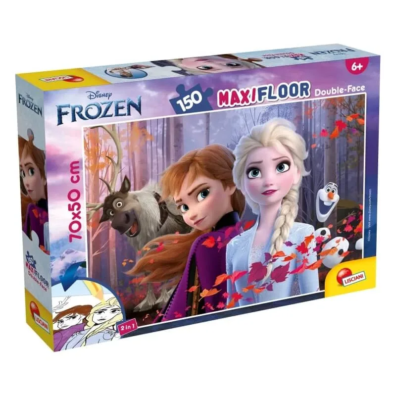 Lisciani Disney Frozen – puzzle maxi de 150 de piese pentru podea, cu partea din spate de colorat — preț și oferte
