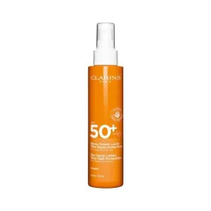 Clarins cremă solară SPF 50+ spray lapte de corp „Solaire Lacté” protecție foarte ridicată 150 ml
