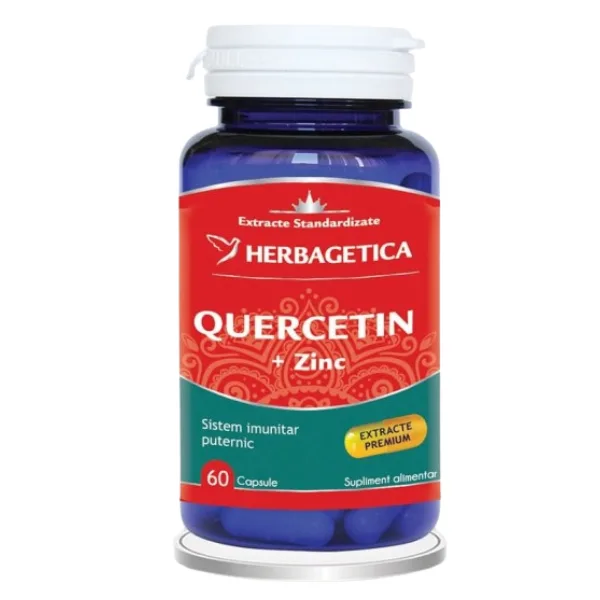 Quercetina + Zinc, Herbagetica | 60 capsule — preț și oferte