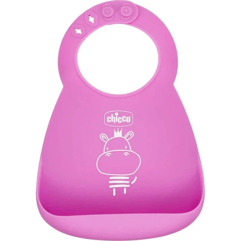 Baveta ajustabilă Chicco din silicon roz — preț și oferte